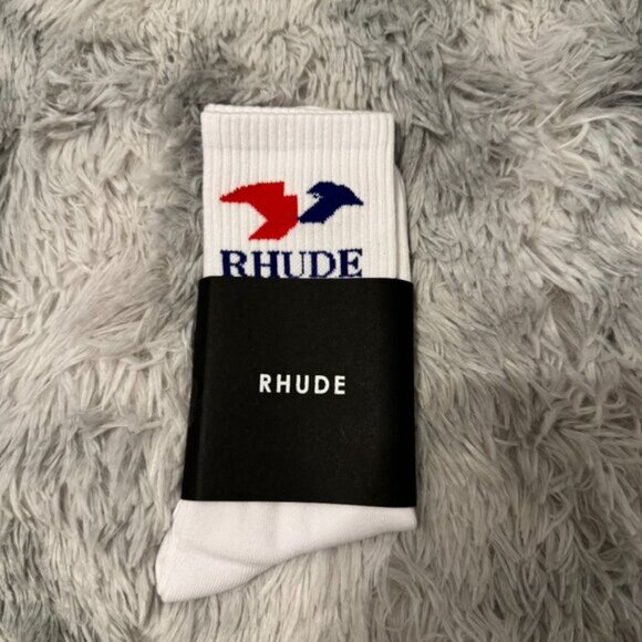 Rhude Red and Blue Eagle Logo Socks - Picture 1 of 3